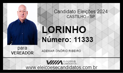 Candidato LORINHO 2024 - CASTILHO - Eleições