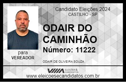 Candidato ODAIR DO CAMINHÃO 2024 - CASTILHO - Eleições