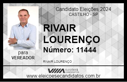 Candidato RIVAIR LOURENÇO 2024 - CASTILHO - Eleições