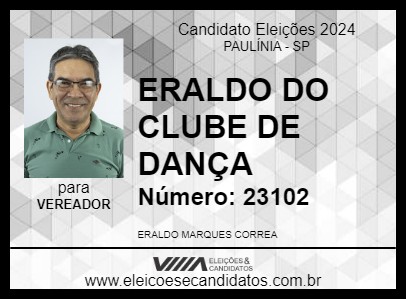 Candidato ERALDO DO CLUBE DE DANÇA 2024 - PAULÍNIA - Eleições