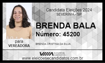 Candidato BRENDA BALA 2024 - SEVERÍNIA - Eleições