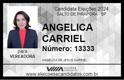 Candidato ANGELICA CARRIEL 2024 - SALTO DE PIRAPORA - Eleições