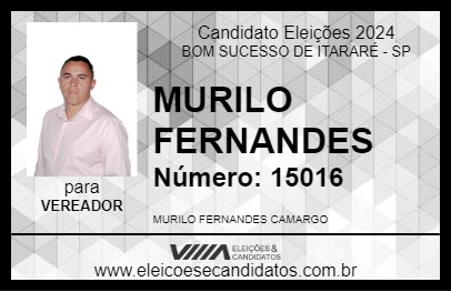 Candidato MURILO FERNANDES 2024 - BOM SUCESSO DE ITARARÉ - Eleições