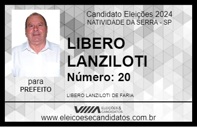 Candidato LIBERO LANZILOTI 2024 - NATIVIDADE DA SERRA - Eleições