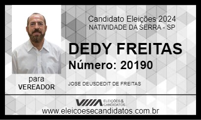 Candidato DEDY FREITAS 2024 - NATIVIDADE DA SERRA - Eleições