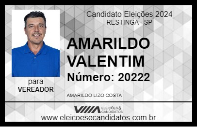 Candidato AMARILDO VALENTIM 2024 - RESTINGA - Eleições