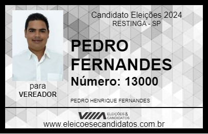 Candidato PEDRO FERNANDES 2024 - RESTINGA - Eleições