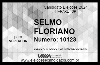 Candidato SELMO FLORIANO 2024 - ITARARÉ - Eleições