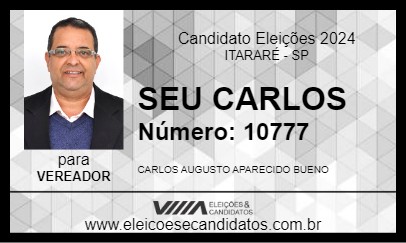 Candidato SEU CARLOS 2024 - ITARARÉ - Eleições