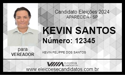 Candidato KEVIN SANTOS 2024 - APARECIDA - Eleições