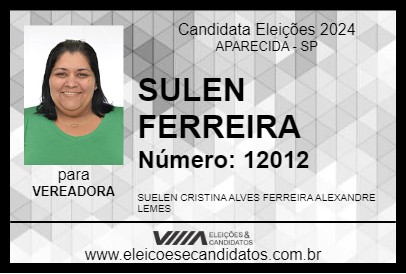 Candidato SUELEN FERREIRA 2024 - APARECIDA - Eleições