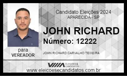 Candidato JOHN RICHARD 2024 - APARECIDA - Eleições