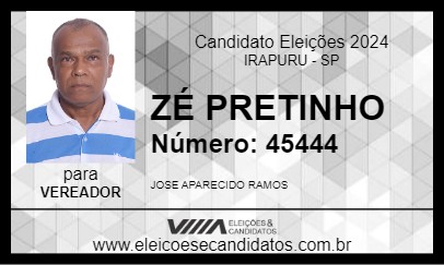 Candidato ZÉ PRETINHO 2024 - IRAPURU - Eleições