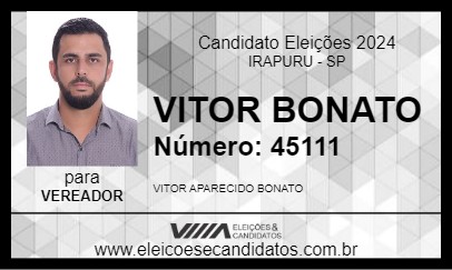 Candidato VITOR BONATO 2024 - IRAPURU - Eleições