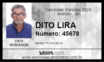 Candidato DITO LIRA 2024 - IRAPURU - Eleições