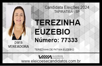 Candidato TEREZINHA EUZEBIO 2024 - TAPIRATIBA - Eleições