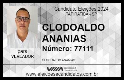 Candidato CLODOALDO ANANIAS 2024 - TAPIRATIBA - Eleições