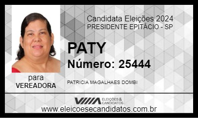 Candidato PATY 2024 - PRESIDENTE EPITÁCIO - Eleições