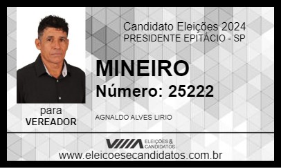 Candidato MINEIRO 2024 - PRESIDENTE EPITÁCIO - Eleições