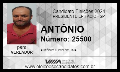 Candidato ANTÔNIO 2024 - PRESIDENTE EPITÁCIO - Eleições