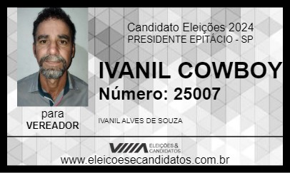 Candidato IVANIL COWBOY 2024 - PRESIDENTE EPITÁCIO - Eleições