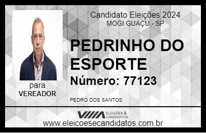 Candidato PEDRINHO DO ESPORTE 2024 - MOGI GUAÇU - Eleições