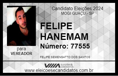 Candidato FELIPE HANEMAM 2024 - MOGI GUAÇU - Eleições