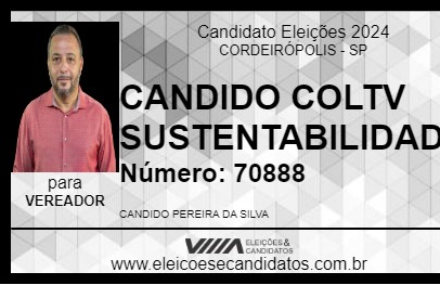 Candidato CÂNDIDO SILVA DO COLETIVO 2024 - CORDEIRÓPOLIS - Eleições