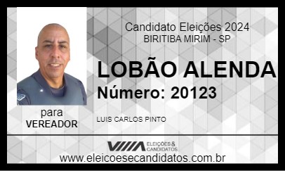 Candidato LOBÃO ALENDA 2024 - BIRITIBA MIRIM - Eleições