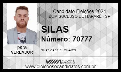 Candidato SILAS 2024 - BOM SUCESSO DE ITARARÉ - Eleições