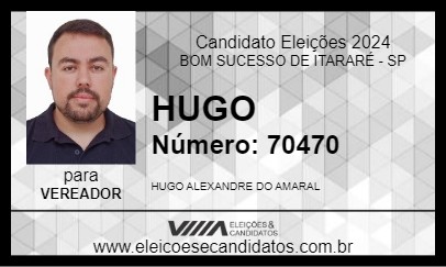 Candidato HUGO 2024 - BOM SUCESSO DE ITARARÉ - Eleições