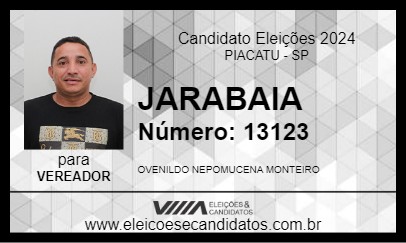 Candidato JARABAIA 2024 - PIACATU - Eleições