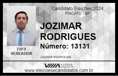 Candidato JOZIMAR RODRIGUES 2024 - PIACATU - Eleições