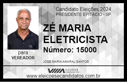 Candidato ZÉ MARIA ELETRICISTA 2024 - PRESIDENTE EPITÁCIO - Eleições