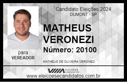 Candidato MATHEUS VERONEZI 2024 - DUMONT - Eleições