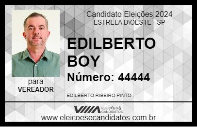 Candidato EDILBERTO BOY 2024 - ESTRELA D\OESTE - Eleições