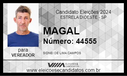 Candidato MAGAL 2024 - ESTRELA D\OESTE - Eleições