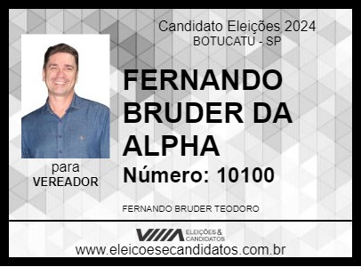 Candidato FERNANDO BRUDER DA ALPHA 2024 - BOTUCATU - Eleições