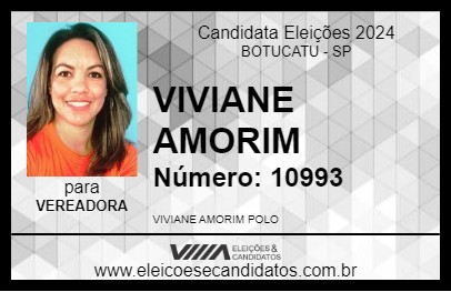 Candidato VIVIANE AMORIM 2024 - BOTUCATU - Eleições