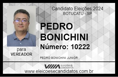 Candidato PEDRO BONICHINI 2024 - BOTUCATU - Eleições