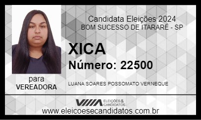 Candidato XICA 2024 - BOM SUCESSO DE ITARARÉ - Eleições