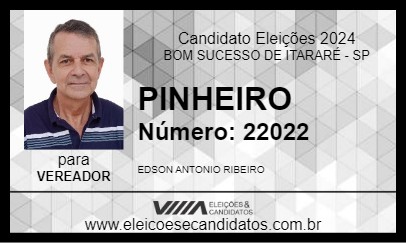 Candidato PINHEIRO 2024 - BOM SUCESSO DE ITARARÉ - Eleições