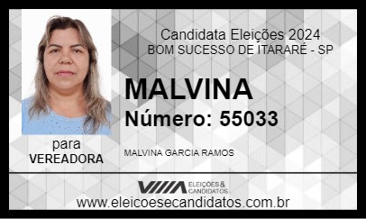 Candidato MALVINA 2024 - BOM SUCESSO DE ITARARÉ - Eleições