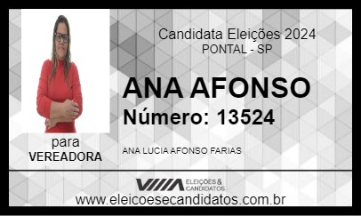 Candidato ANA AFONSO 2024 - PONTAL - Eleições