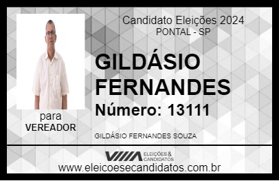 Candidato GILDÁSIO FERNANDES 2024 - PONTAL - Eleições