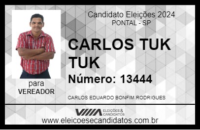 Candidato CARLOS TUK TUK 2024 - PONTAL - Eleições