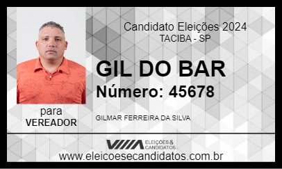 Candidato GIL DO BAR 2024 - TACIBA - Eleições