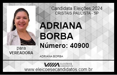 Candidato ADRIANA BORBA 2024 - CRISTAIS PAULISTA - Eleições