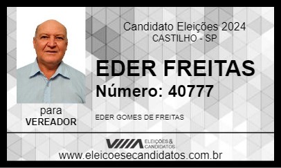 Candidato EDER FREITAS 2024 - CASTILHO - Eleições