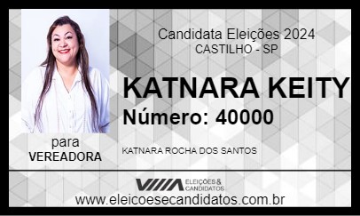 Candidato KATNARA KEITY 2024 - CASTILHO - Eleições